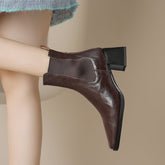 Chelsea-Boots aus Leder mit Absatz